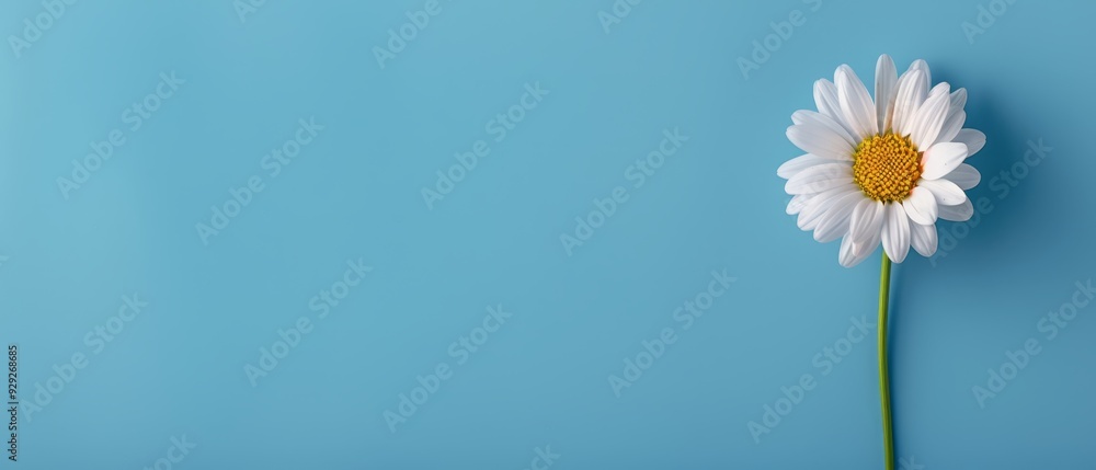 A solitary white bloom with a sunlit yellow core against a backdrop of azure Inserts accepted for text or visuals A solitary white bloom with a sunlit yellow core against a backdrop of azure Inserts accepted for text or visuals