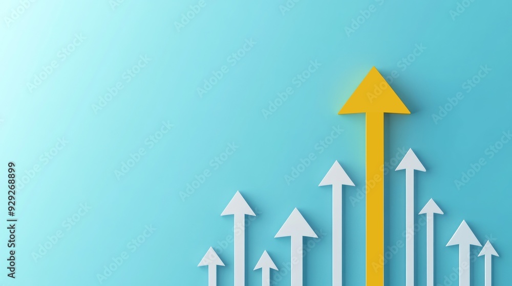 Arrows Representing Growth and Progress in Business - Conceptual Design in Minimalist Style Arrows Representing Growth and Progress in Business - Conceptual Design in Minimalist Style