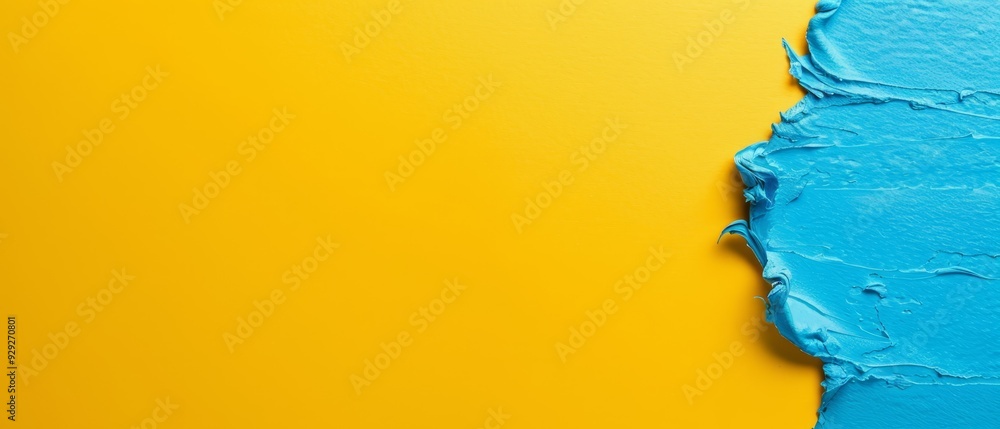 one in the middle is yellow, the other is blue one in the middle is yellow, the other is blue