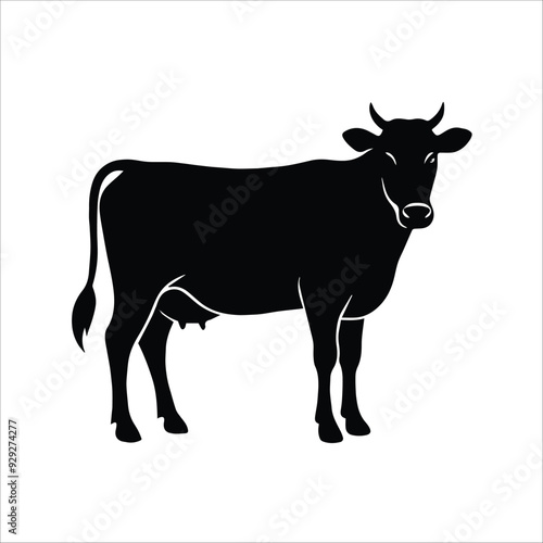 cow silhouette vector illustration