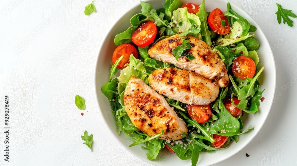 Grilled Chicken Salad with Tomatoes and Greens Grilled Chicken Salad with Tomatoes and Greens