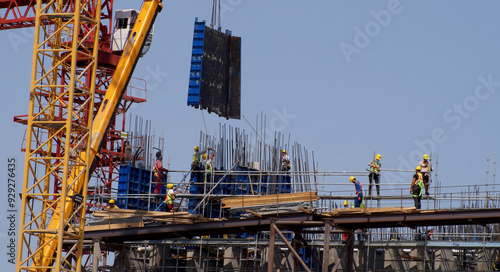 construction site with crane