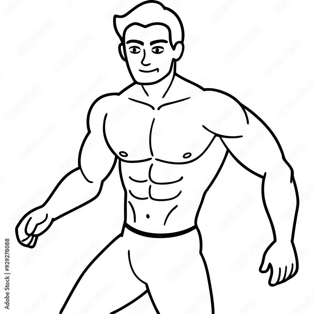 Fototapeta premium Man sport strength art vector illustration