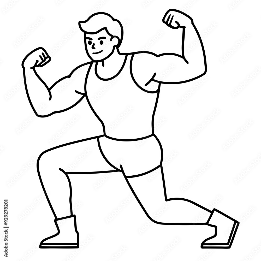 Man sport strength art vector illustration Man sport strength art vector illustration