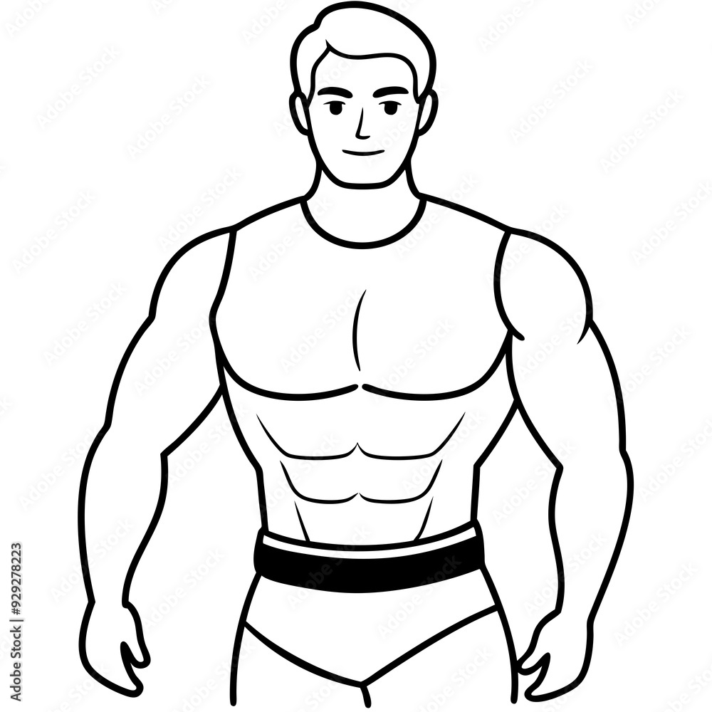 Fototapeta premium Man sport strength art vector illustration