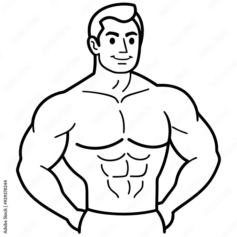 Fototapeta premium Man sport strength art vector illustration