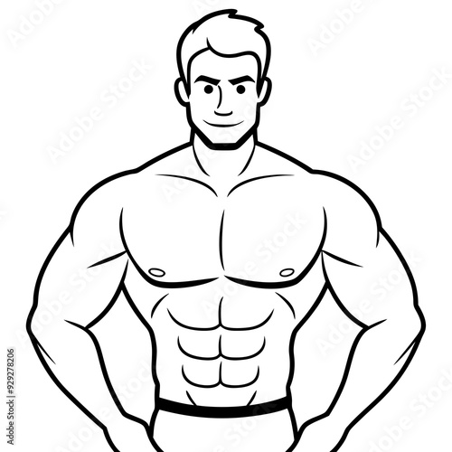 Man sport strength art vector illustration
