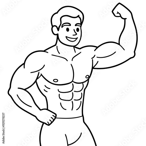 Man sport strength art vector illustration