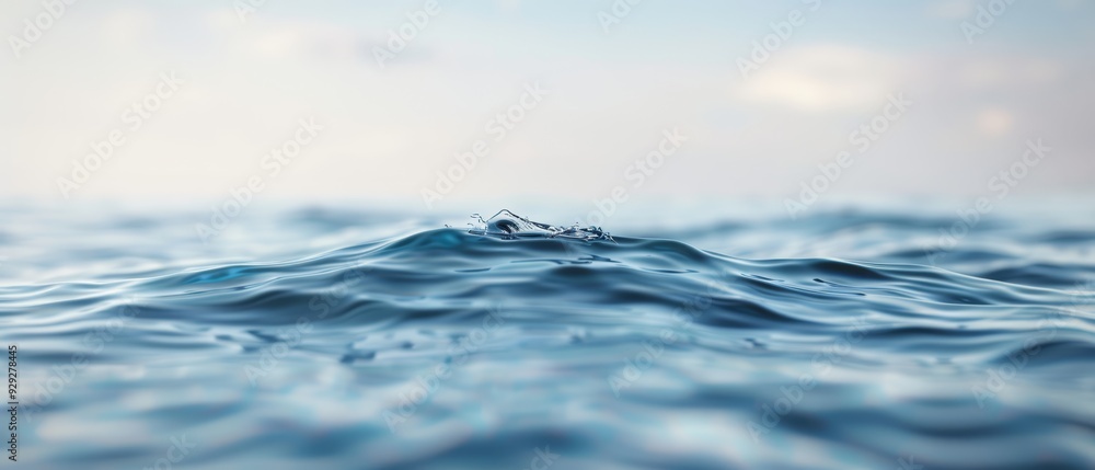 A blue body of water with a thin layer of surface coverage A blue body of water with a thin layer of surface coverage