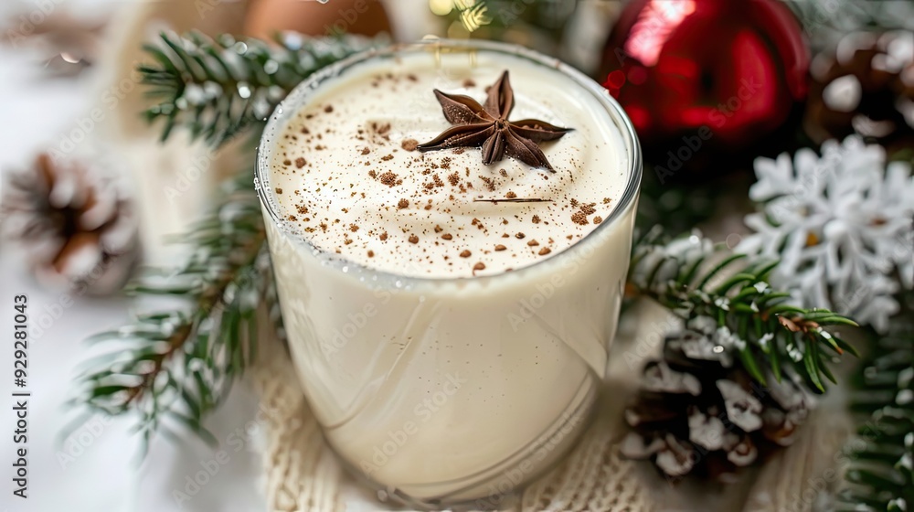 Eggnog on a white background Eggnog on a white background