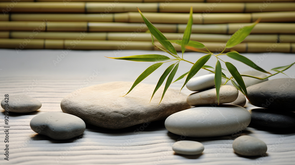 Fototapeta premium zen garden stone work, zen garden nature, zen garden meditation relaxation feelings