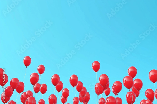 Red balloons in the sky, for Duchenne Awareness Day, Promoting muscular dystrophy genetic disease awareness photo