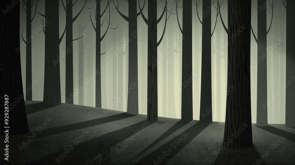 Mysterious Forest Path A Lone Figure Disappears Into The Misty Depths