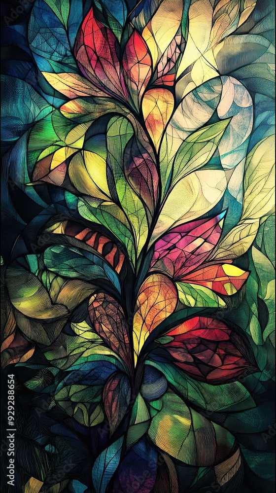 A colorful painting of a flower with a green stem. The painting is full of vibrant colors and has a lively, cheerful mood A colorful painting of a flower with a green stem. The painting is full of vibrant colors and has a lively, cheerful mood