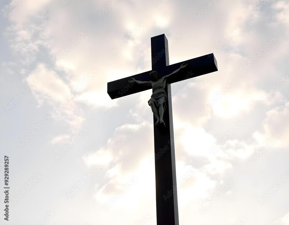 A Christian cross on a sky with cloud background create with ai A Christian cross on a sky with cloud background create with ai