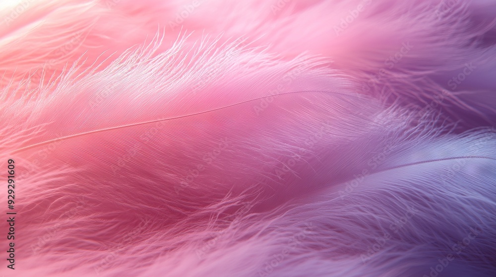 A detailed shot of a pastel-colored background featuring a plume-like object at the center and a delicate band of white feathers surrounding the edges A detailed shot of a pastel-colored background featuring a plume-like object at the center and a delicate band of white feathers surrounding the edges