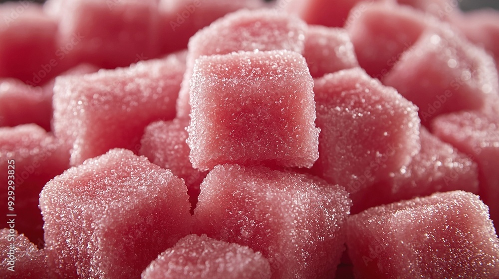 Watermelon cubes stacked on top of watermelon cubes Watermelon cubes stacked on top of watermelon cubes