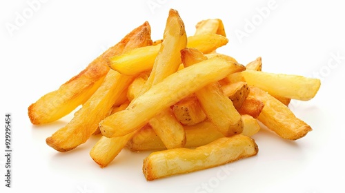 Potato frites on white background