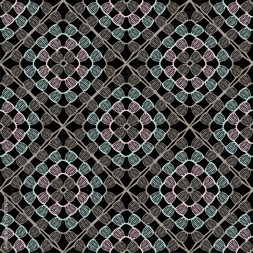 Pattern with crochet granny square wallpaper handmade decorative art design print 