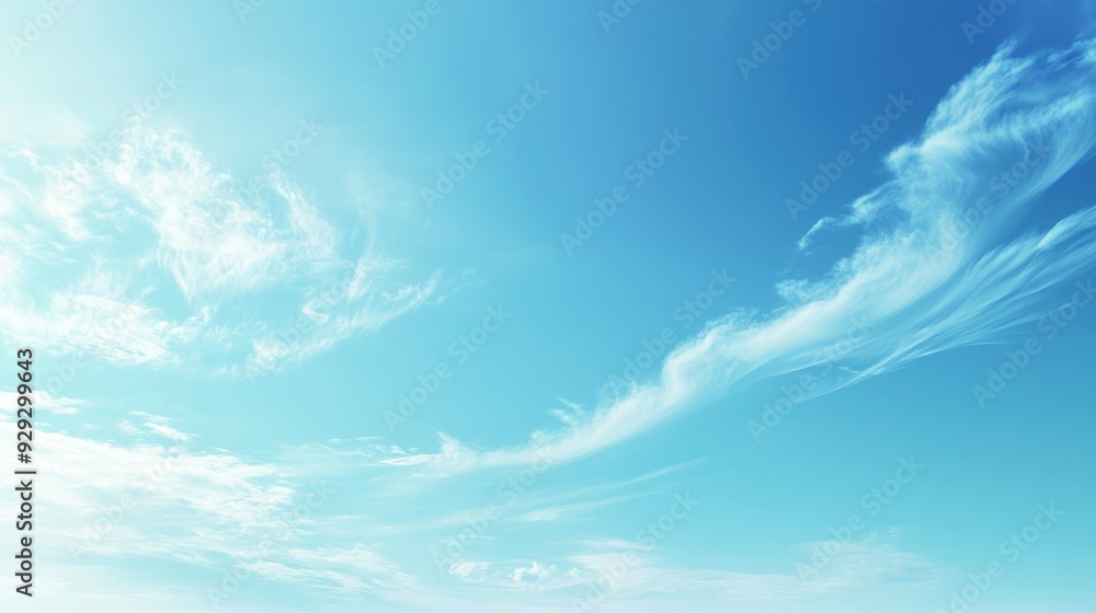 A serene blue sky with wispy clouds, evoking a sense of calm and tranquility. A serene blue sky with wispy clouds, evoking a sense of calm and tranquility.