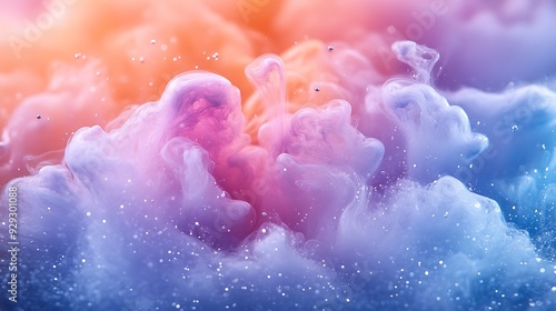 Abstract colorful smoke with glitter.