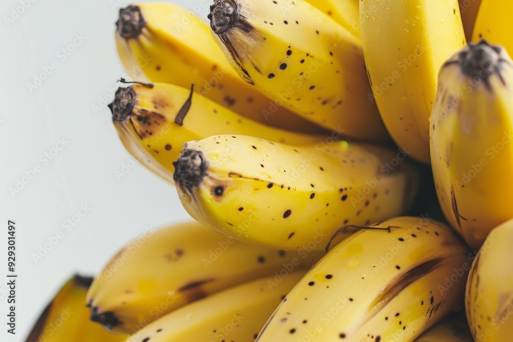 An up-close view of a bunch of bananas in natural lighting An up-close view of a bunch of bananas in natural lighting