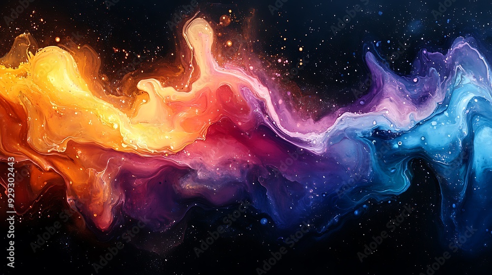 Abstract cosmic background with bright nebulae and stars. Abstract cosmic background with bright nebulae and stars.