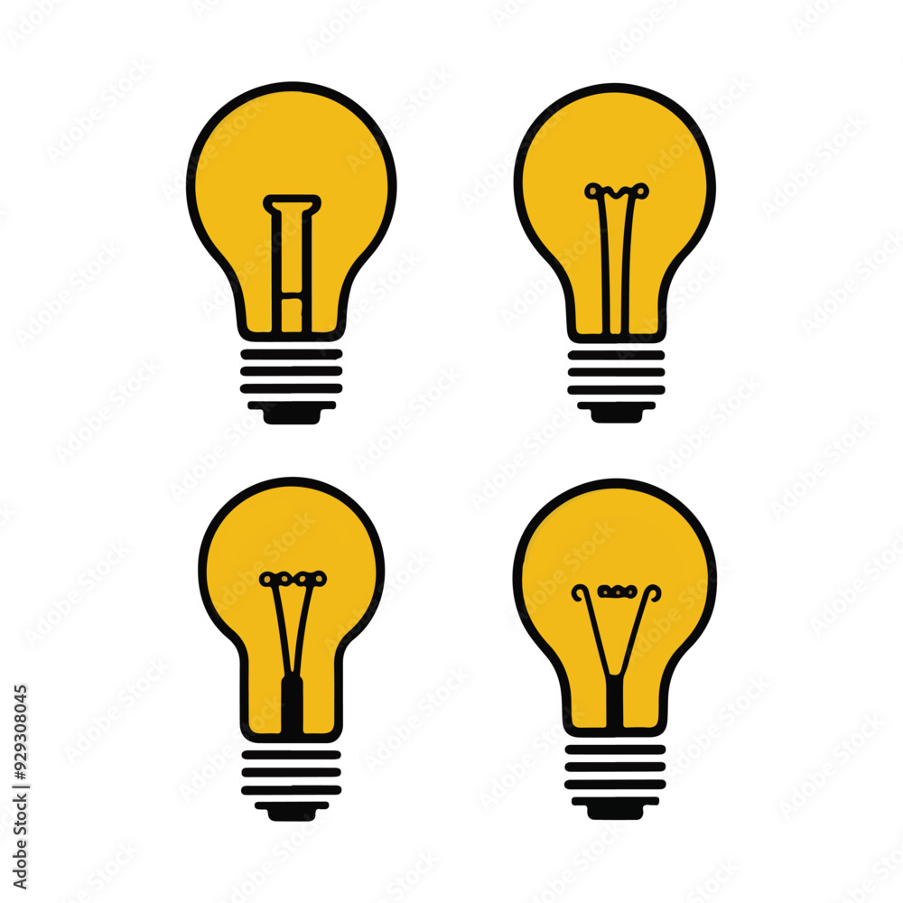 A drawing of light bulbs with white background A drawing of light bulbs with white background