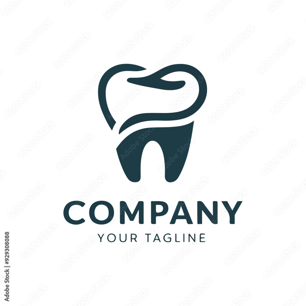 A green tooth logo with white background