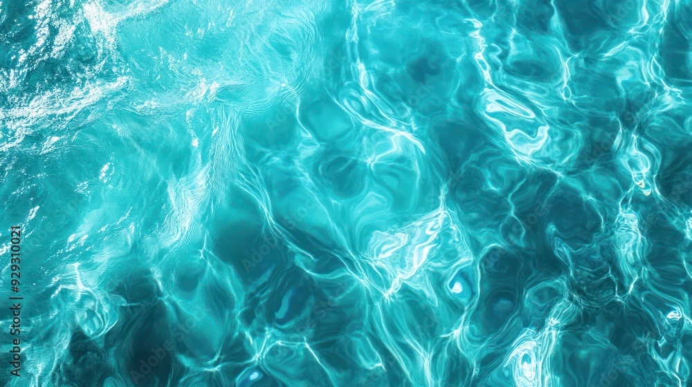 A vibrant turquoise water surface reflecting light, creating a mesmerizing pattern of ripples and reflections. A vibrant turquoise water surface reflecting light, creating a mesmerizing pattern of ripples and reflections.