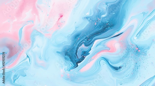 Wallpaper Mural A mesmerizing abstract swirl of blue and pink hues, creating a dreamy and calming atmosphere. Torontodigital.ca