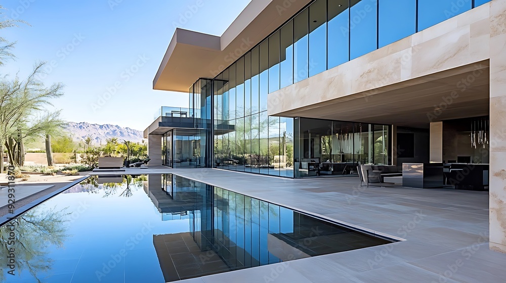 Fototapeta premium A Luxury Future House with Smart Technology 