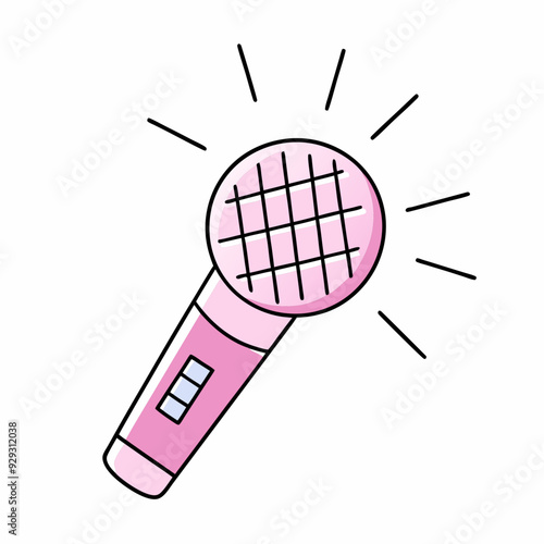 Pink microphone stock illustration