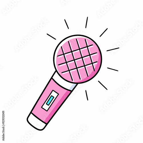 Pink microphone stock illustration