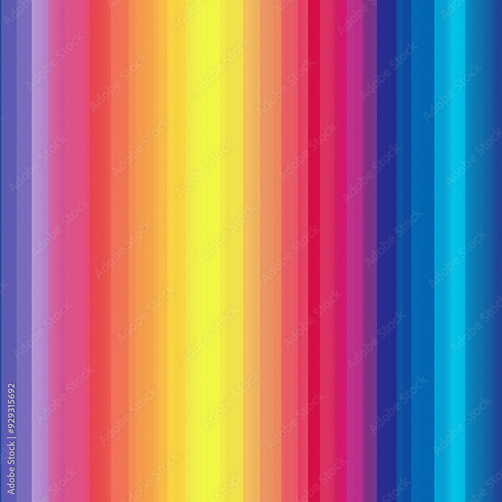 Seamless pattern of vibrant rainbow-colored vertical stripes in a smooth gradient. Ideal for backgrounds, textiles, and modern designs requiring bright and dynamic visuals. Seamless pattern of vibrant rainbow-colored vertical stripes in a smooth gradient. Ideal for backgrounds, textiles, and modern designs requiring bright and dynamic visuals.
