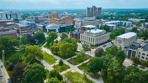 Aerial View of Bronson Park and Historic Downtown Kalamazoo photo