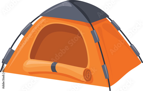 Outdoor tourist tent cartoon icon. Campsite symbol