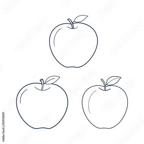 Apple Vector art Illustration and Line art