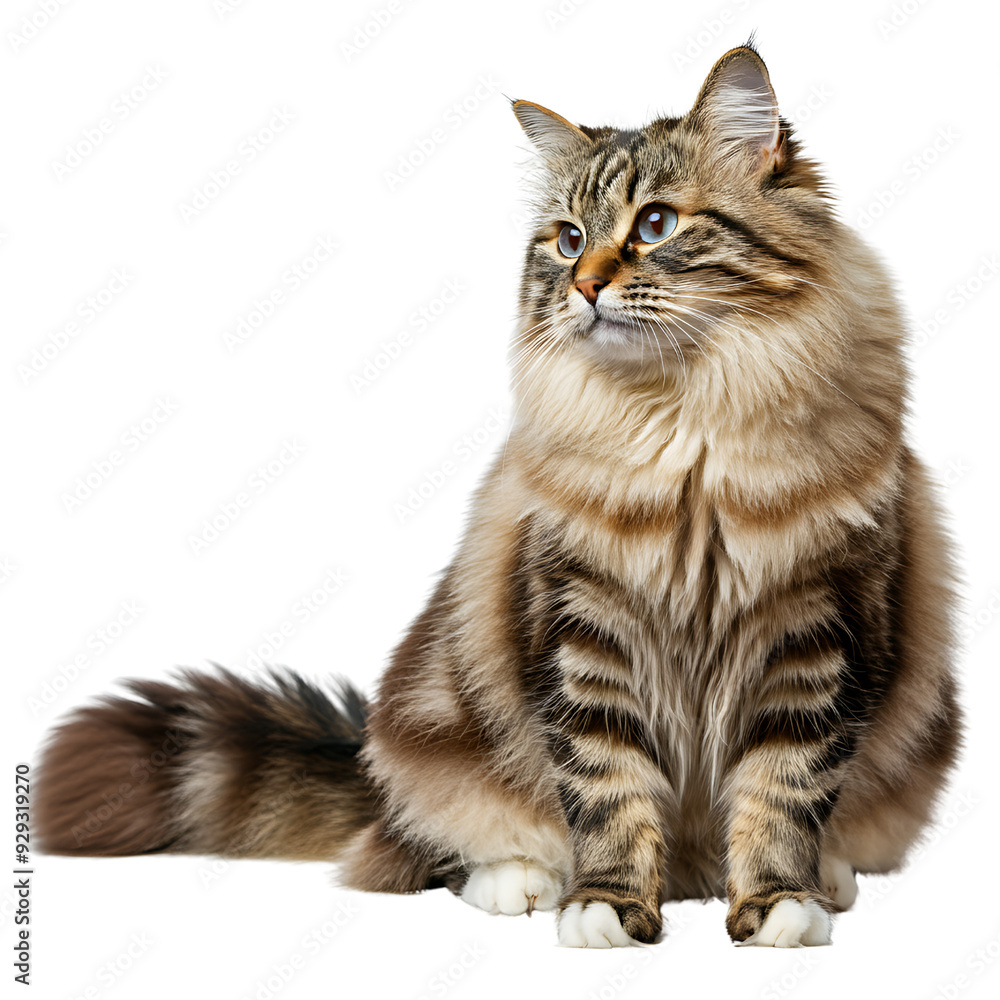 Potrait of Sitting cat looking aside. png isolated background. transparent background Potrait of Sitting cat looking aside. png isolated background. transparent background