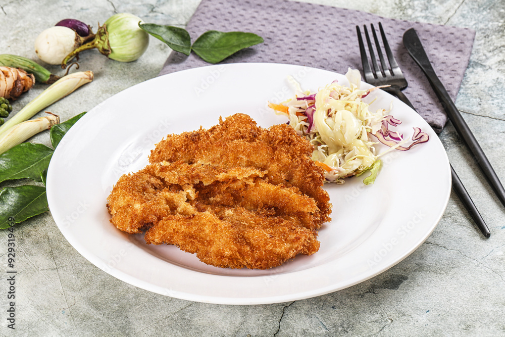 Tonkatsu fried cutlet with cabbage Tonkatsu fried cutlet with cabbage