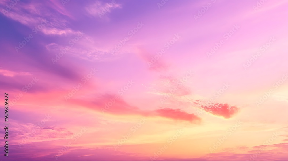 Fototapeta premium Beautiful sunset sky with pink and orange clouds.