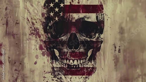 Wallpaper Mural Patriotic Skull with American Flag Art Print	 Torontodigital.ca