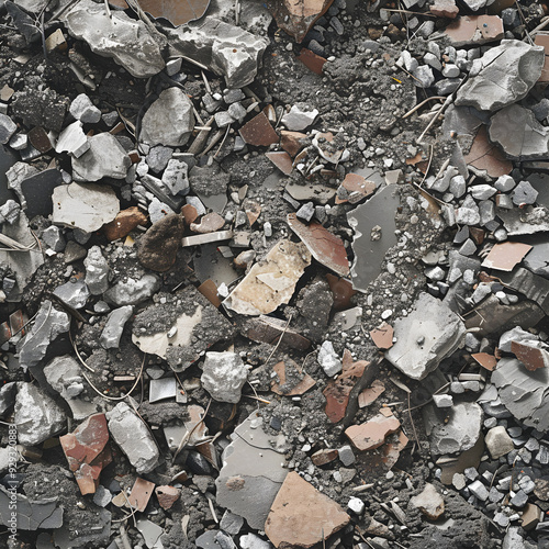 Wallpaper Mural Intricate Close-up of Rubble Texture Showcasing Shattered Rocks and Fragmented Bricks in Densely Packed Composition Torontodigital.ca