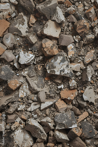 Wallpaper Mural Intricate Close-up of Rubble Texture Showcasing Shattered Rocks and Fragmented Bricks in Densely Packed Composition Torontodigital.ca
