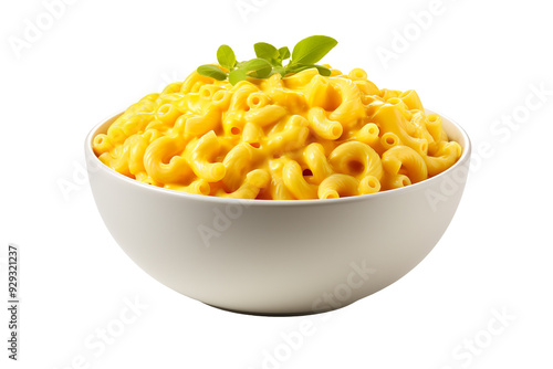 A bowl of Macaroni and cheese isolated on clear white and transparent background