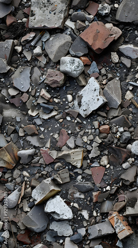 Wallpaper Mural Intricate Close-up of Rubble Texture Showcasing Shattered Rocks and Fragmented Bricks in Densely Packed Composition Torontodigital.ca