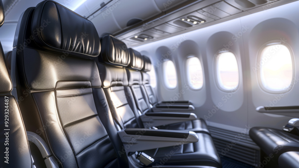 Obraz premium Empty airplane seats