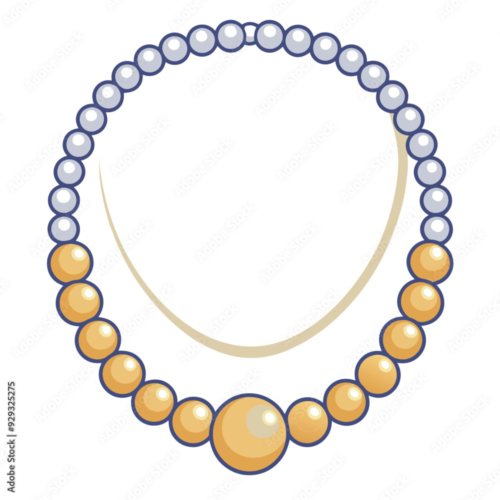 Obraz premium Pearl Necklace Vector Illustration
