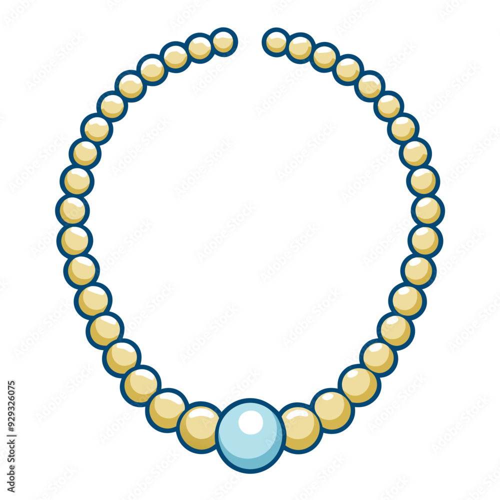 Fototapeta premium Pearl Necklace Vector Illustration