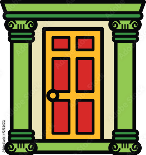 isolate front door flat icon